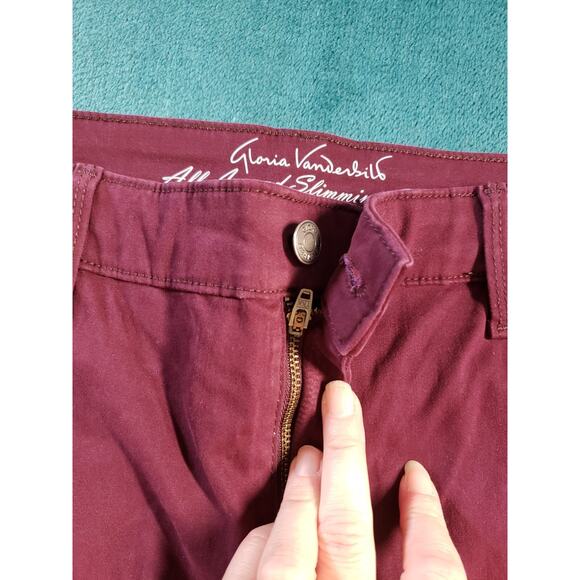 Gloria Vanderbilt Jeans Size 14 Womens Red Denim Pants Low Rise Slim Sadie NWT - Picture 6 of 14
